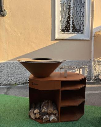 Barbecue in corten  braciere 85cm