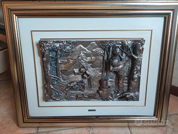 Quadro Altorilievo Mida Argento 800 firma Maroni