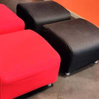 POUF MODERNI PER CASA/UFFICIO-NERO 02pz ROSSO 02pz