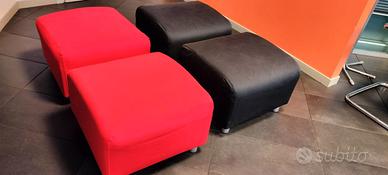 POUF MODERNI PER CASA/UFFICIO-NERO 02pz ROSSO 02pz