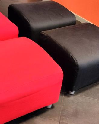 POUF MODERNI PER CASA/UFFICIO-NERO 02pz ROSSO 02pz