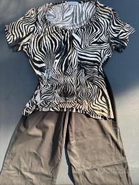 Pantalone con blusa  manica corta
