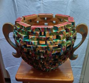 Vaso in legno pezzo unico