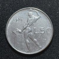 MONETA 50 LIRE ITALIA 1978 ERRORE DI CONIO LETTERE