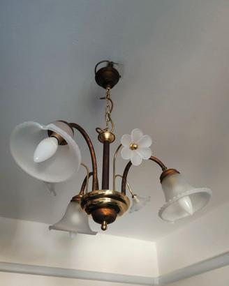 Lampadario in vetro stile veneziano con 3 luci