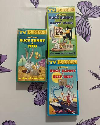 3 VHS Looney Tunes Bugs Bunny TV Sorrisi e canzoni