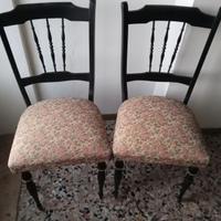 due sedie chiavarine vintage rifiniture in ottone