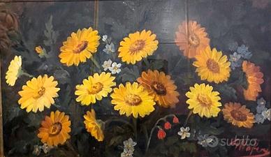 Giulio Noferi - fiori gialli - olio - 60x44