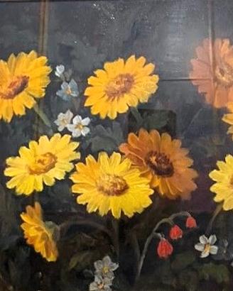 Giulio Noferi - fiori gialli - olio - 60x44