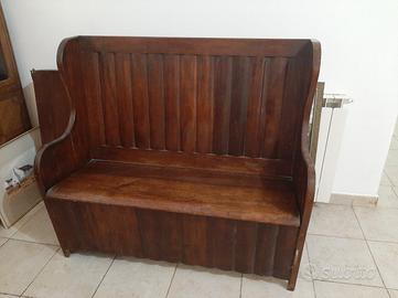 Antica panca da chiesa in legno massello