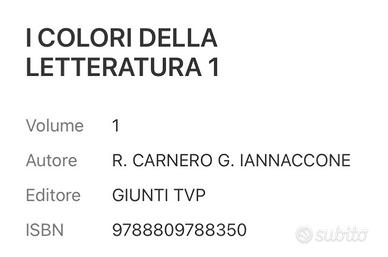 I COLORI DELLA LETTERATURA 1