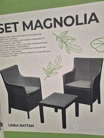 set da giardino robusto in rattan 