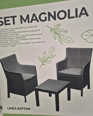 set da giardino robusto in rattan 