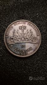 10 gourdes i  argento 1967 doppio spessore 