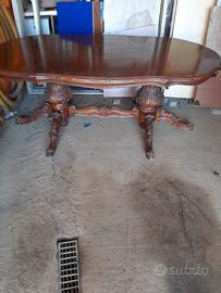 tavolo rotondo doppio in legno 