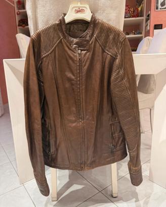 Giacca Conbipel in vera pelle marrone