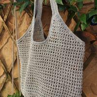 Borsa a rete uncinetto  argento - turchese 