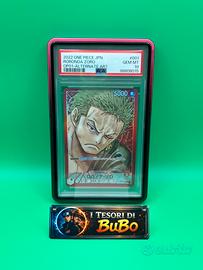 One Piece OP01-001 Zoro PSA 10 + Cover