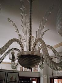 Lampadario in vetro di murano a 6 bracci luminosi