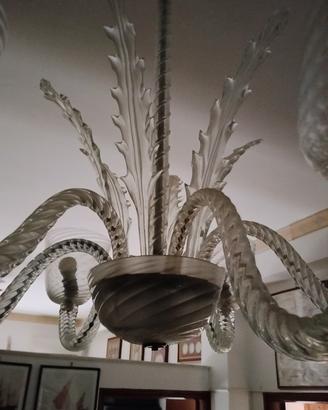 Lampadario in vetro di murano a 6 bracci luminosi