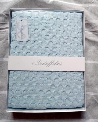 copertina culla azzurra 75x90cm cotone 