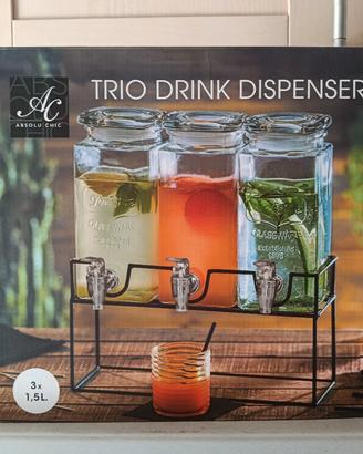 Trio drink  dispenser  3 x 1,5L  marca absolu chic