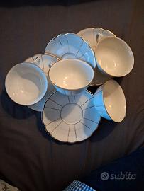 Set 4 tazze the con piattino marchio Laveno