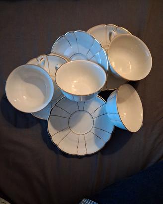 Set 4 tazze the con piattino marchio Laveno