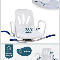 Sedia girevole per vasca da bagno anziani