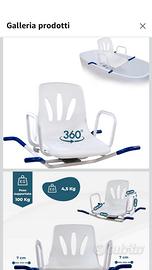 Sedia girevole per vasca da bagno anziani