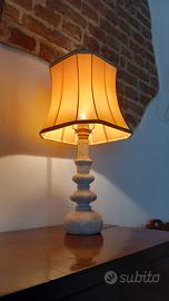 Lampada restaurata shabby paralume in seta 