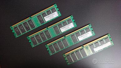 4 RAM DDR 400Mhz da 512Mb ciascuna