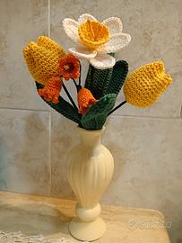 Vaso di fiori ad uncinetto 