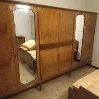 Camera vintage anni 50 legno con intarsi