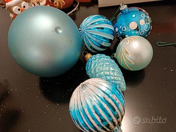 set 6 palline vintage azzurre