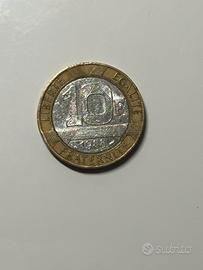 Moneta 10 franchi francesi 1988