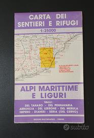 Carta dei sentieri e rifugi Valli marittime liguri