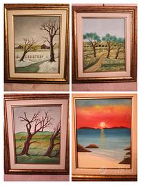 Quadri "Le quattro stagioni" con certificato. 