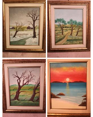 Quadri "Le quattro stagioni" con certificato. 