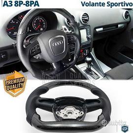 VOLANTE Sportivo Per Audi A3 8P Carbonio e Pelle