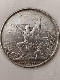 Moneta svizzera 5 franchi 1874