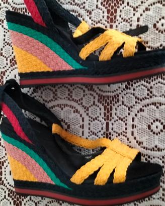 Tommy Hilfiger sandali donna zeppa multicolor