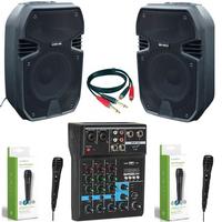 IMPIANTO AUDIO COMPLETO KARAOKE  DJ 400W BT USB