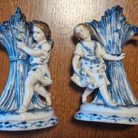 Statuine porcellana antica dipinta a mano