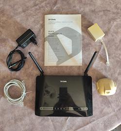 modem router wireless n adsl2 d-link completo di