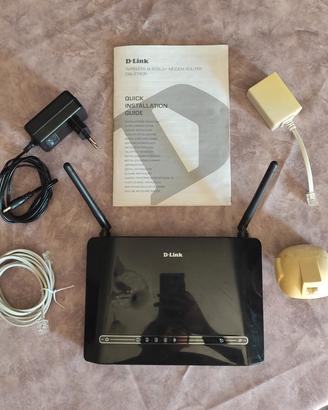 modem router wireless n adsl2 d-link completo di