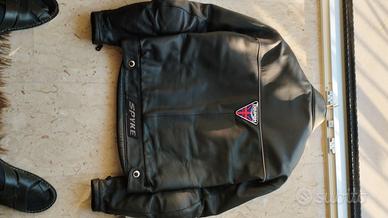 giacca moto uomo Spike, in pelle nera