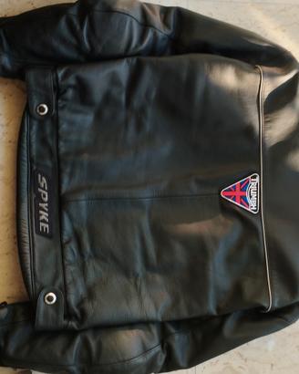 giacca moto uomo Spike, in pelle nera