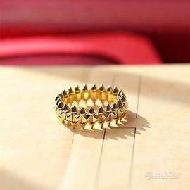 Anello Punk Style in argento 925 placcato oro