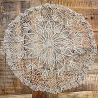 Centrino vintage uncinetto handmade piume pavone